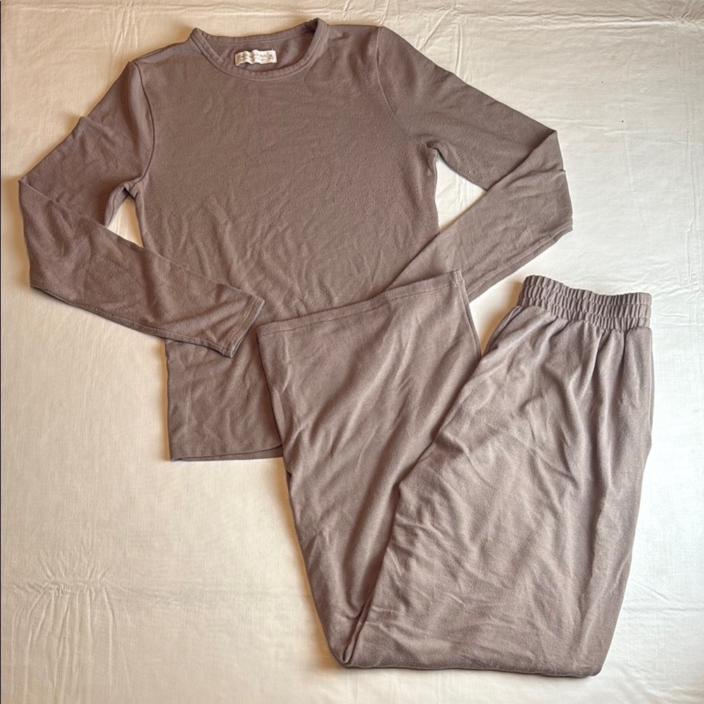 Abercrombie & Fitch Women's Taupe Lounge Collection Top Size M Pants Size XS